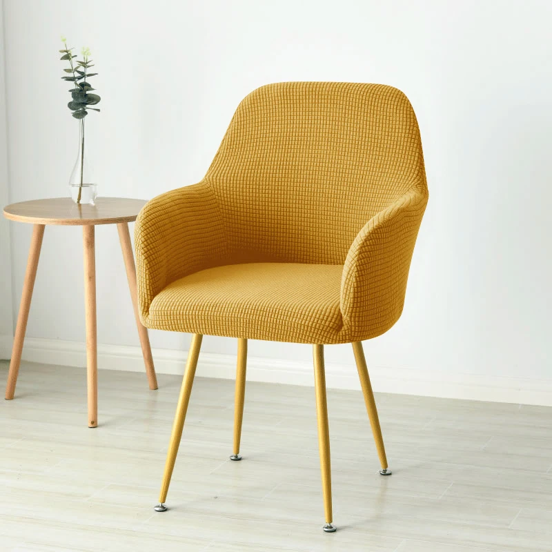 Funda para silla curvada nórdica, fundas para sillón con acento alto inclinado de LICRA Jacquard, fundas para sofá de maquillaje para comedor, cafetería y Bar: Azul