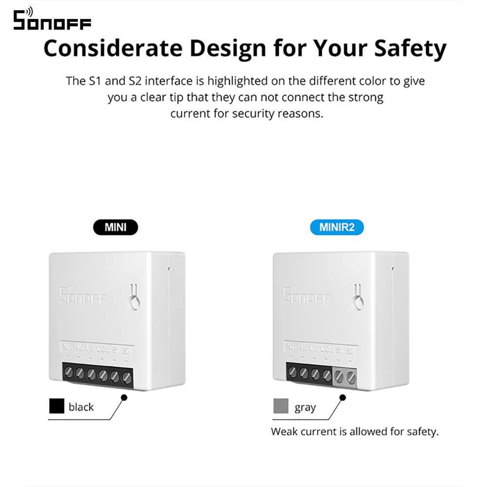 Sonoff MiniR2 DIY Smart Switch Small Ewelink Voice Remote Control Wifi Switch Support An External Work with Alexa Google Home