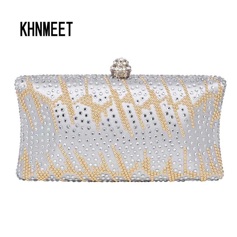 6 color Silver sparkly Crystal Evening Clutch Bag Lovely banquet Purse Wedding Party Bag stylish Mini Handbags 39