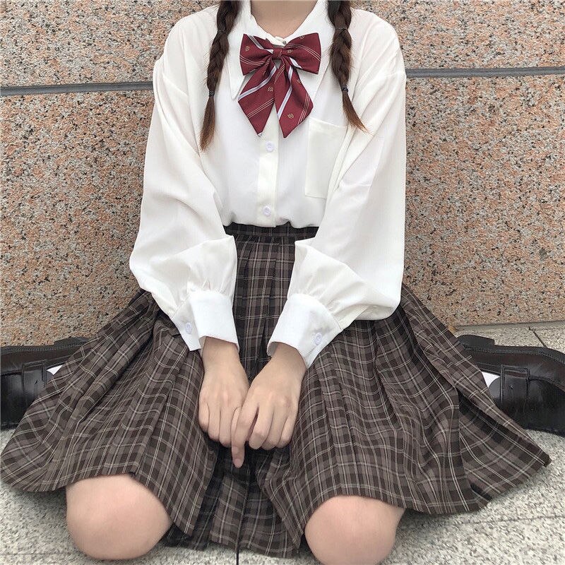 Camicetta Giapponese Stile College Lolita, Donna, Maniche Lunghe, Taglia M