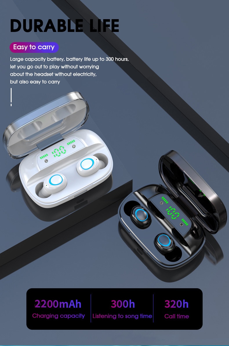 IPX7 Waterdicht Bluetooth oortelefoon 9D Stereo Draadloze Hoofdtelefoon Headset Met 3500mAh Power Bank TWS 5.0 Bluetooth Oordopjes