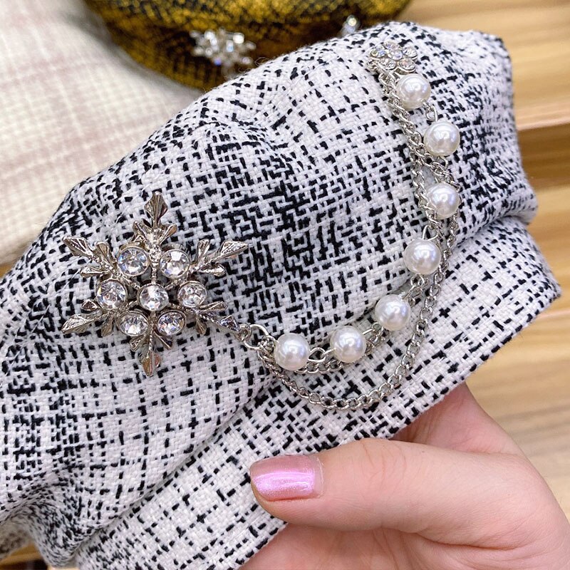 Dam basker vintermössa tweed rutig baskermössa kvinnliga pärlor trimmade baskrar kepsar dam justerbara höst vinter målarhattar