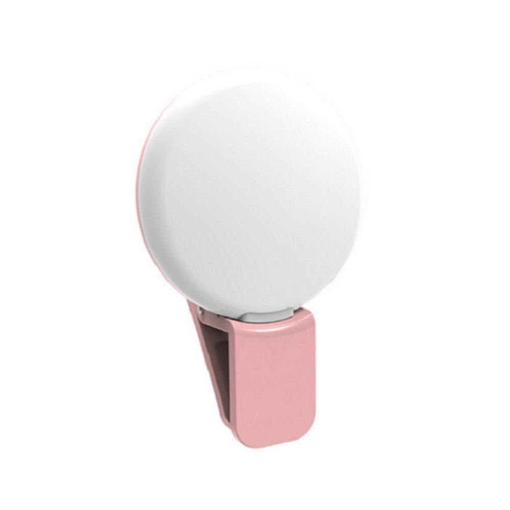 Mobile Phone LED Selfie Ring Light Portable Circle Fill Phone Light Clip For Cell Photography Rechargeable Lamp Beauty Came: pink