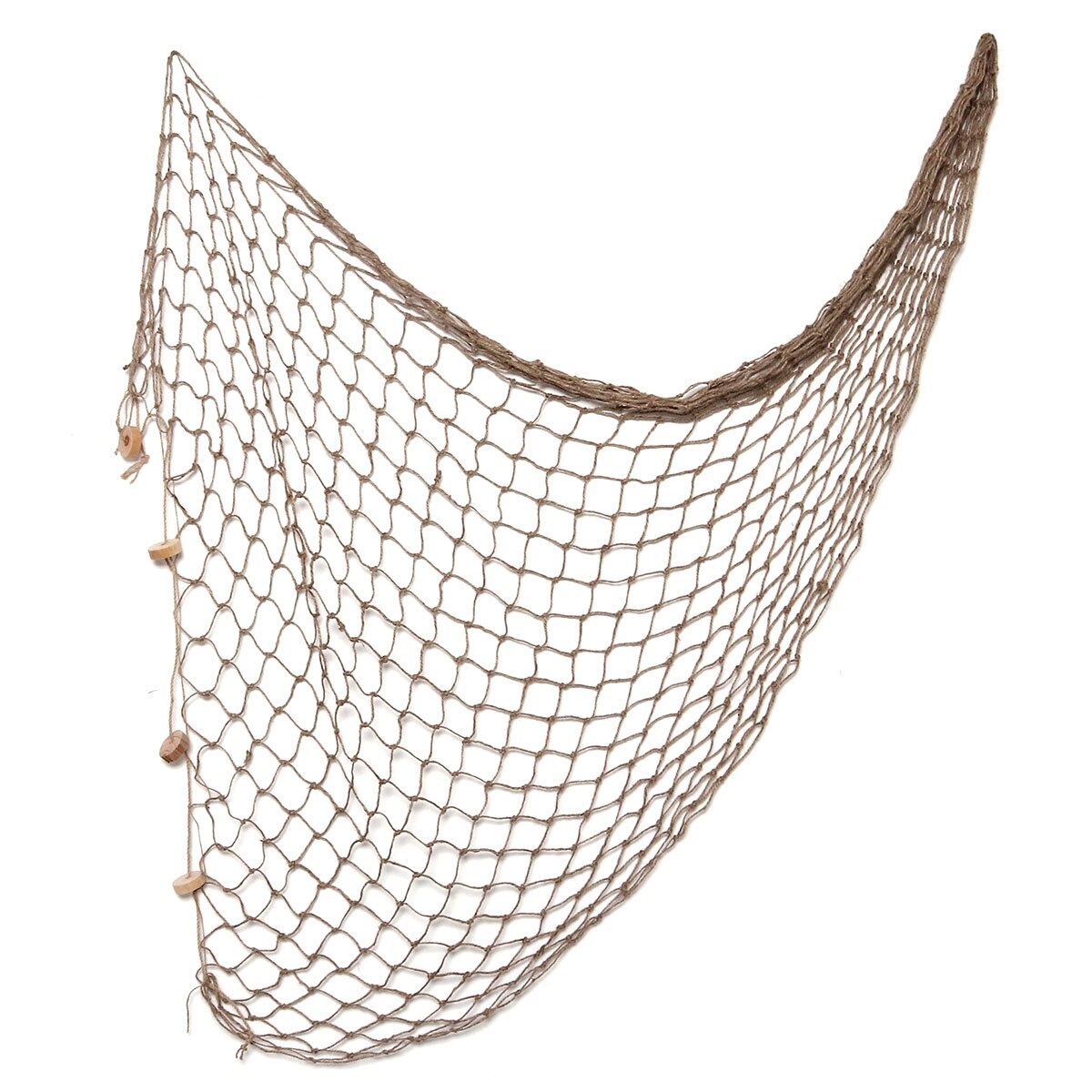 100*200cm Mediterranean Style Decorative Fish Netting Marine Fishing Net Wall Decoration Photographing Background: Light Brown