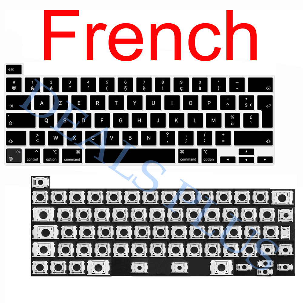 Nuevas teclas para ordenador portátil A2338 con bisagras, juego de clips de tijera para Macbook Pro Retina 13 "M1 EMC 3578 finales de años: Negro