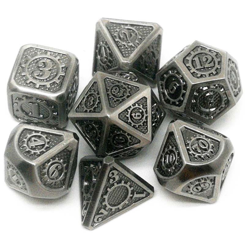 Metal Dice 7 Stks/set Rpg Dobbelstenen D & D Board Game Magic Props D4 D6 D8 D10 D12 D20 d25 19: Type B
