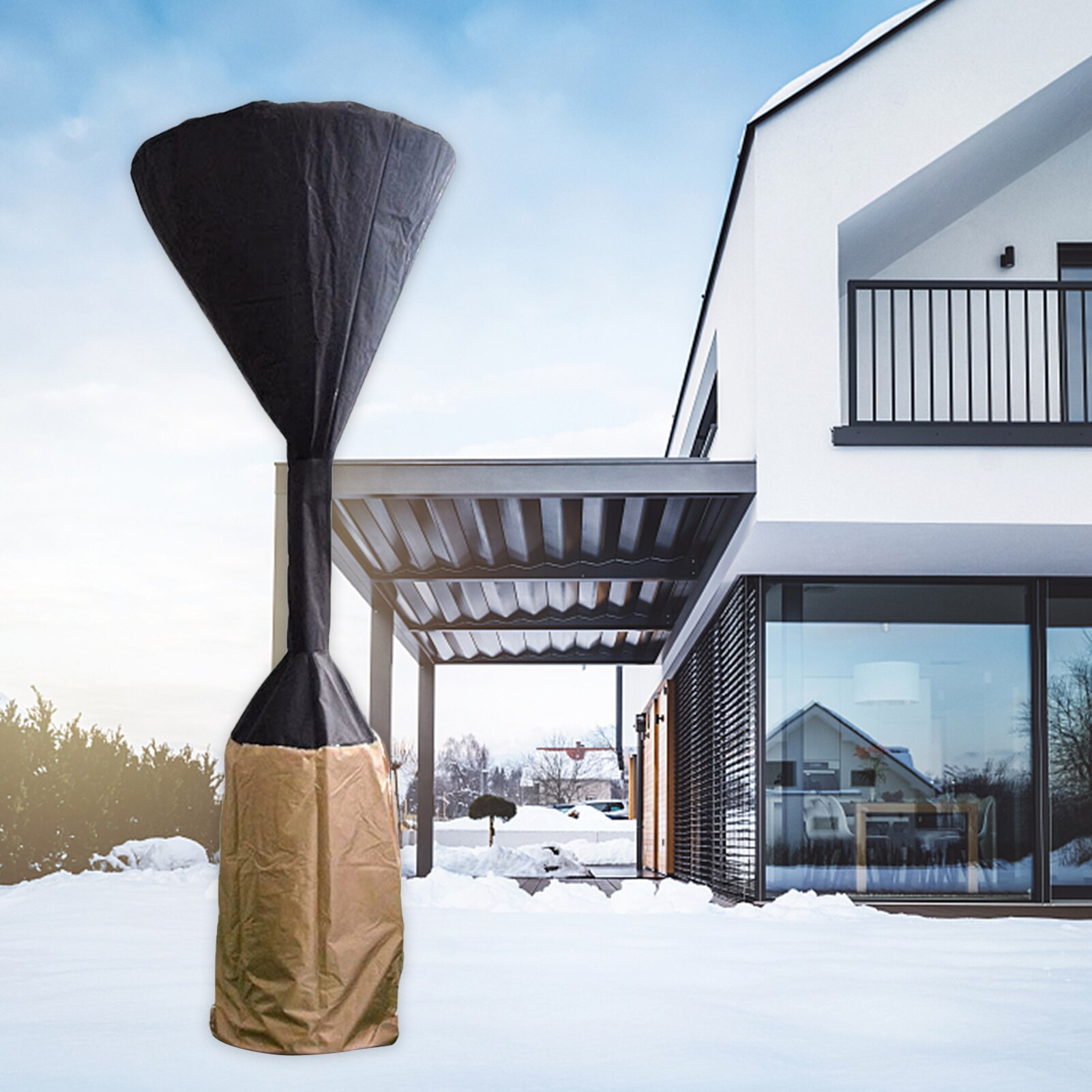 PVC Patio Heater Cover With Zipper Courtyard Waterproof Standup Heater Covers