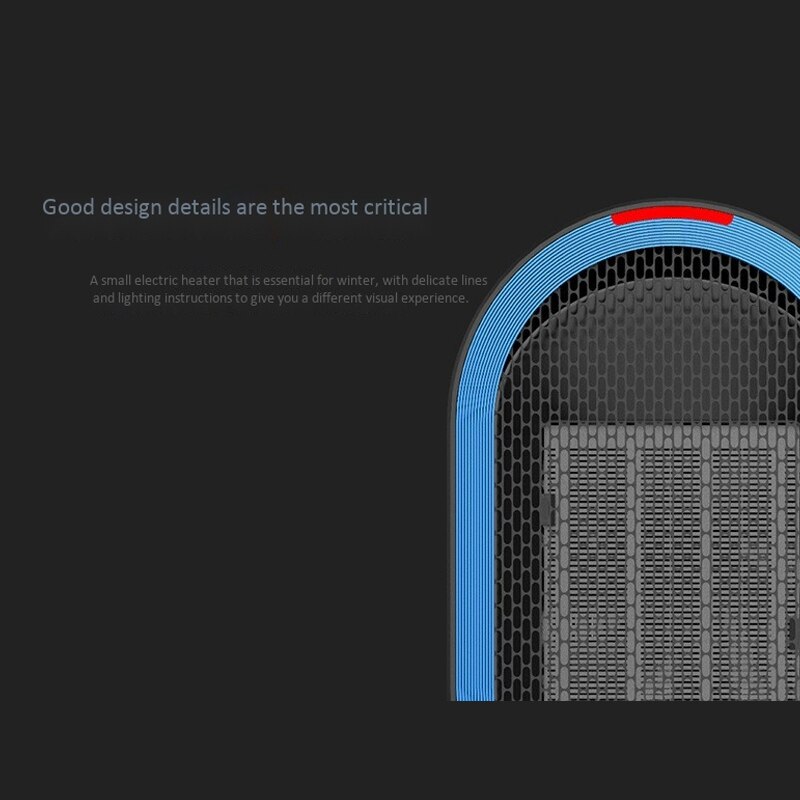 Heater Portable Home Mini Heater PTC Smart Desktop Electronic Heater, for Home Office(US Plug)