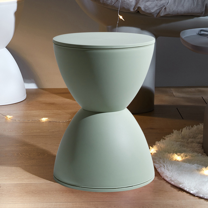 Taburete bajo nórdico para sala de estar, taburete circular y moderno de ocio para el hogar, simple y grueso, cambio de zapatos para el hogar, taburete de comedor para niños: Chocolate