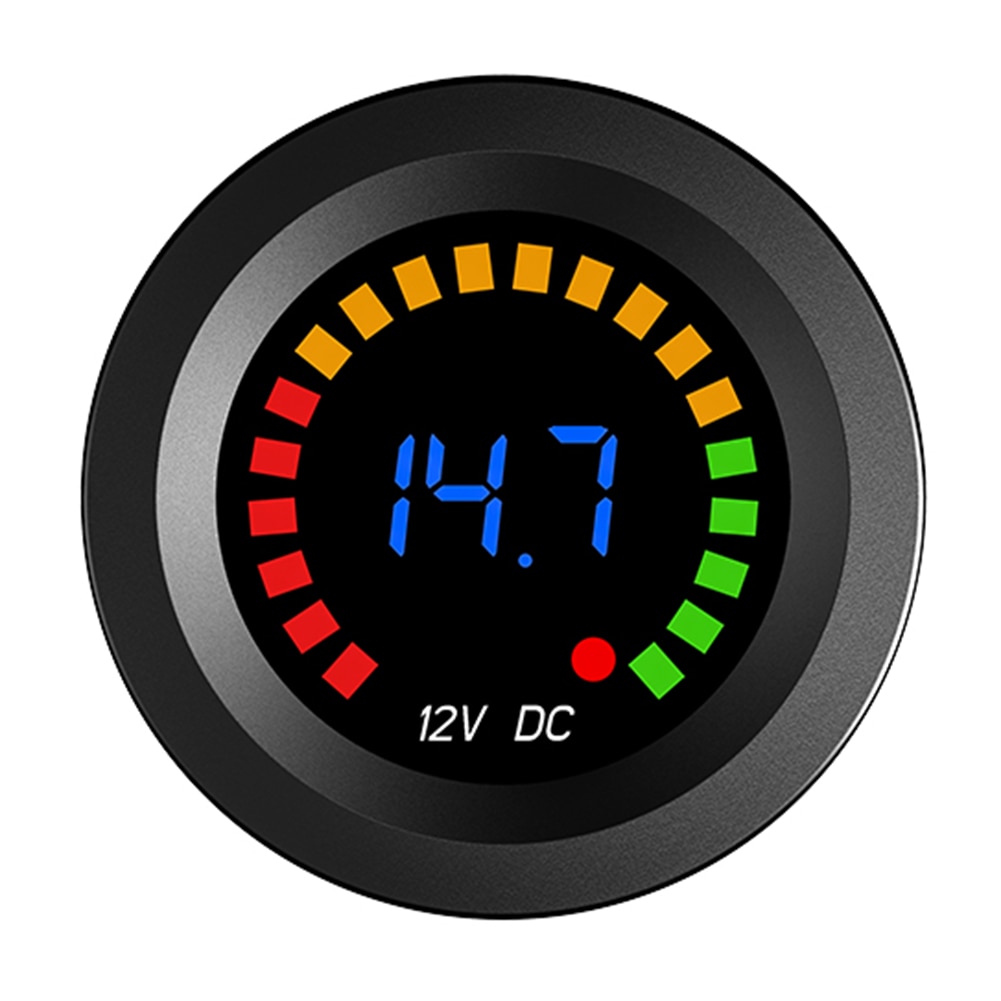 VIFERR Motorrad Voltmeter, 12V Motorrad Auto LED Digitalanzeige Voltmeter Wasserdichte Spannung Voltmeter Gauge Schwarz
