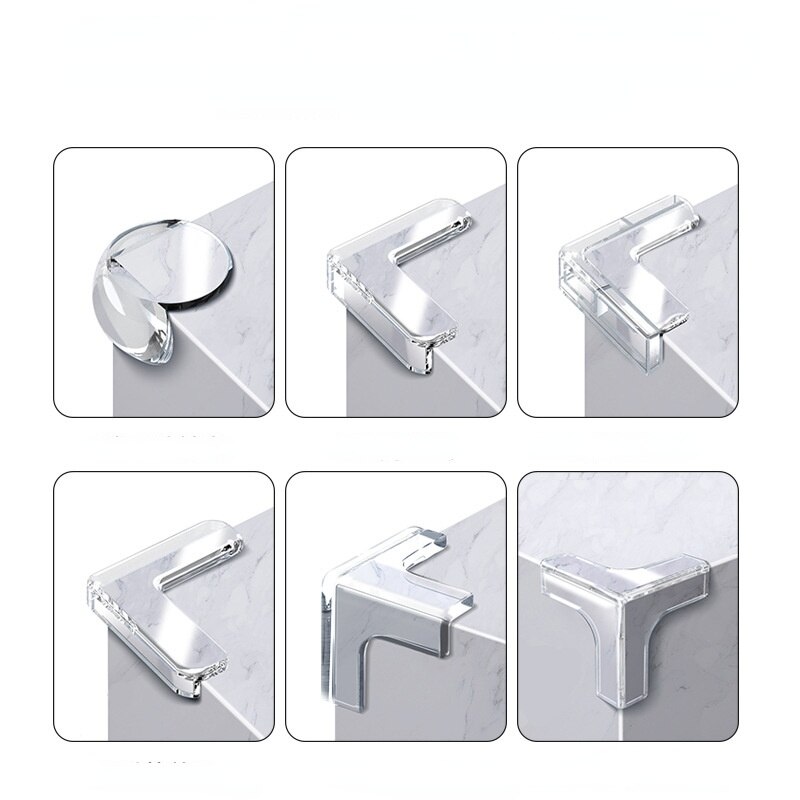 4 Pcs/lot Rubber Ball Transparent L Shape Baby Safety Silicone Corner Protector Kids Soft Clear Table Desk Edge Corner Guards