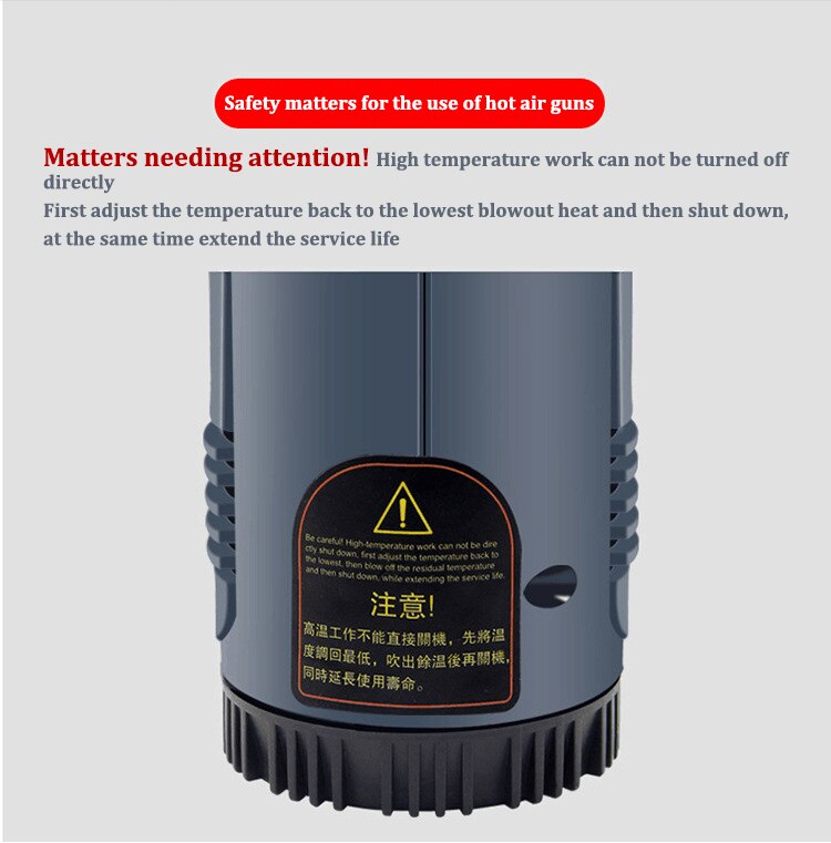 digital display air gun film baking gun heat shrinking gun film drying gun industrial air tube plastic welding machine