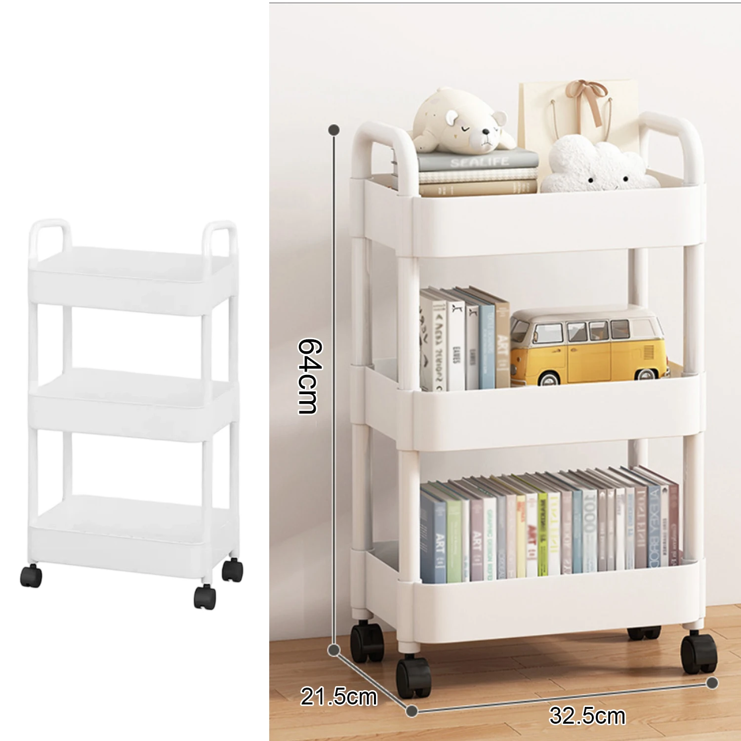 3/4/5Tier Multi-Functional Storage Rack Heavy Duty Organizer Small Cart with Wheels Kitchen Bathroom Storage Trolley Snacks Rack: Chocolate