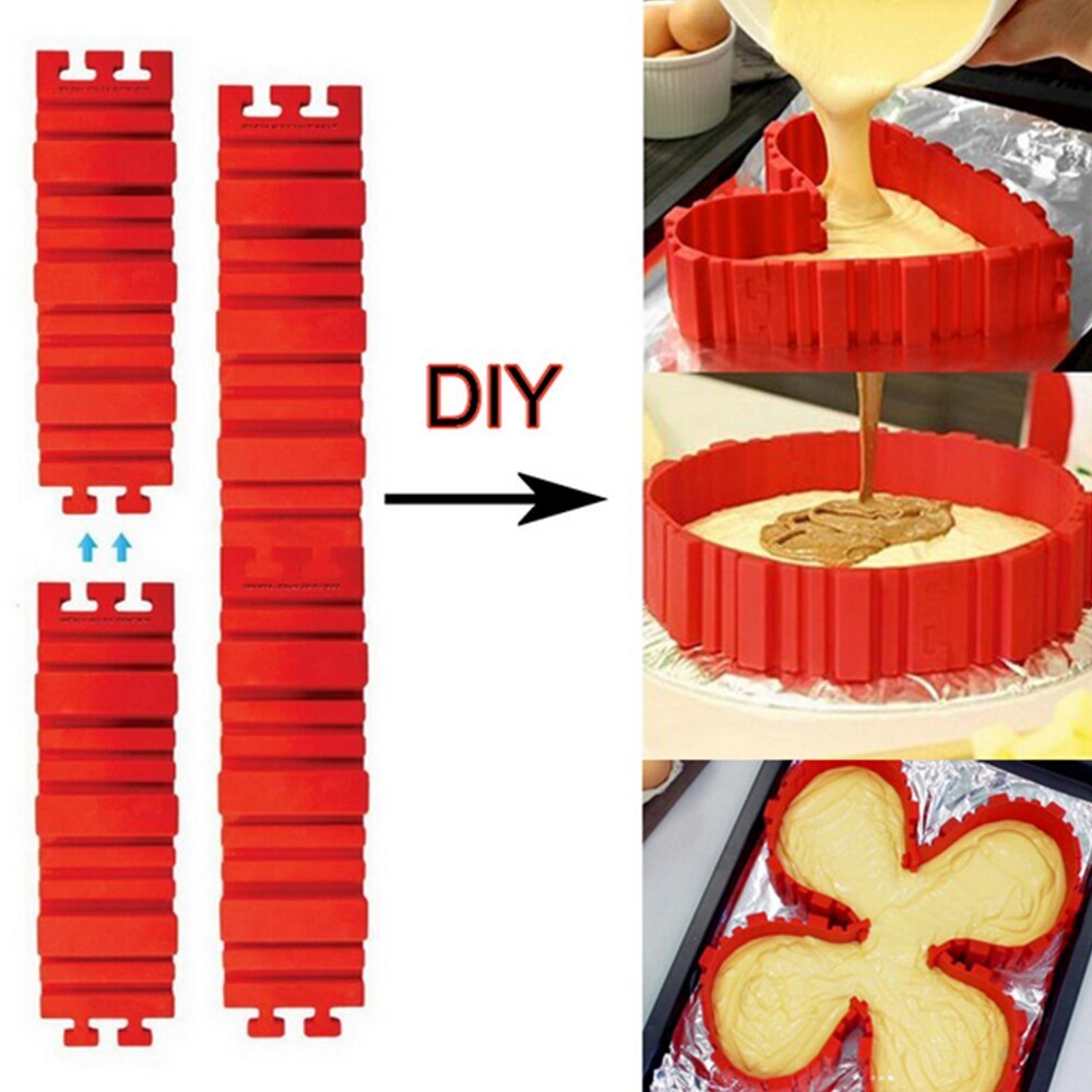 Juego de moldes de silicona para repostería, herramientas para hornear de varios estilos, DIY, reutilizables, para pan, tortas y tortitas, 4 unids/set