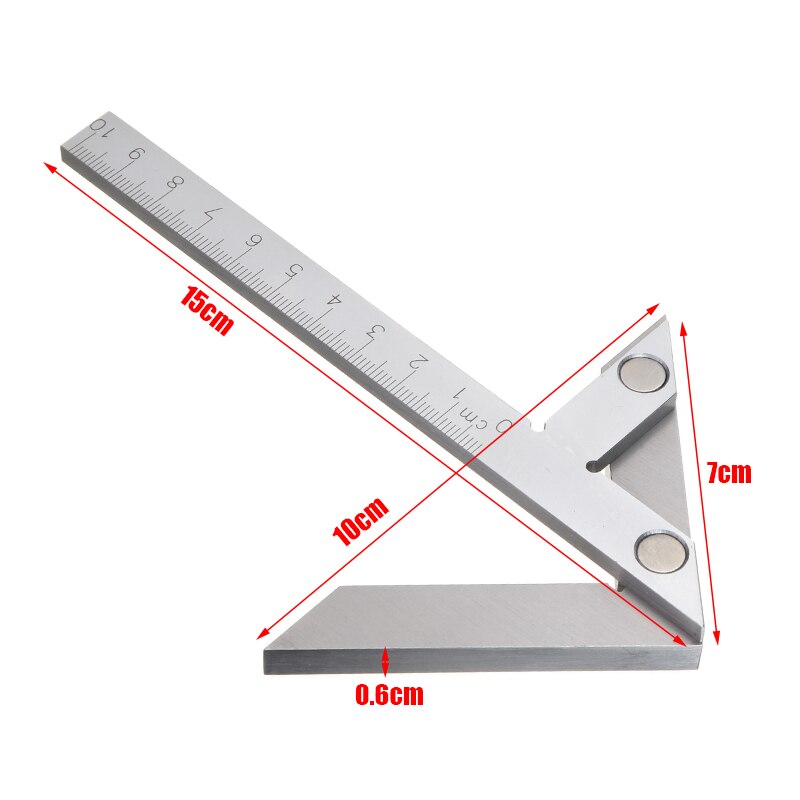 Højkulstofstål center kvadratisk vinkel lineal centrering vinkelmåler goniometer finder måleværktøj til flisebearbejdning