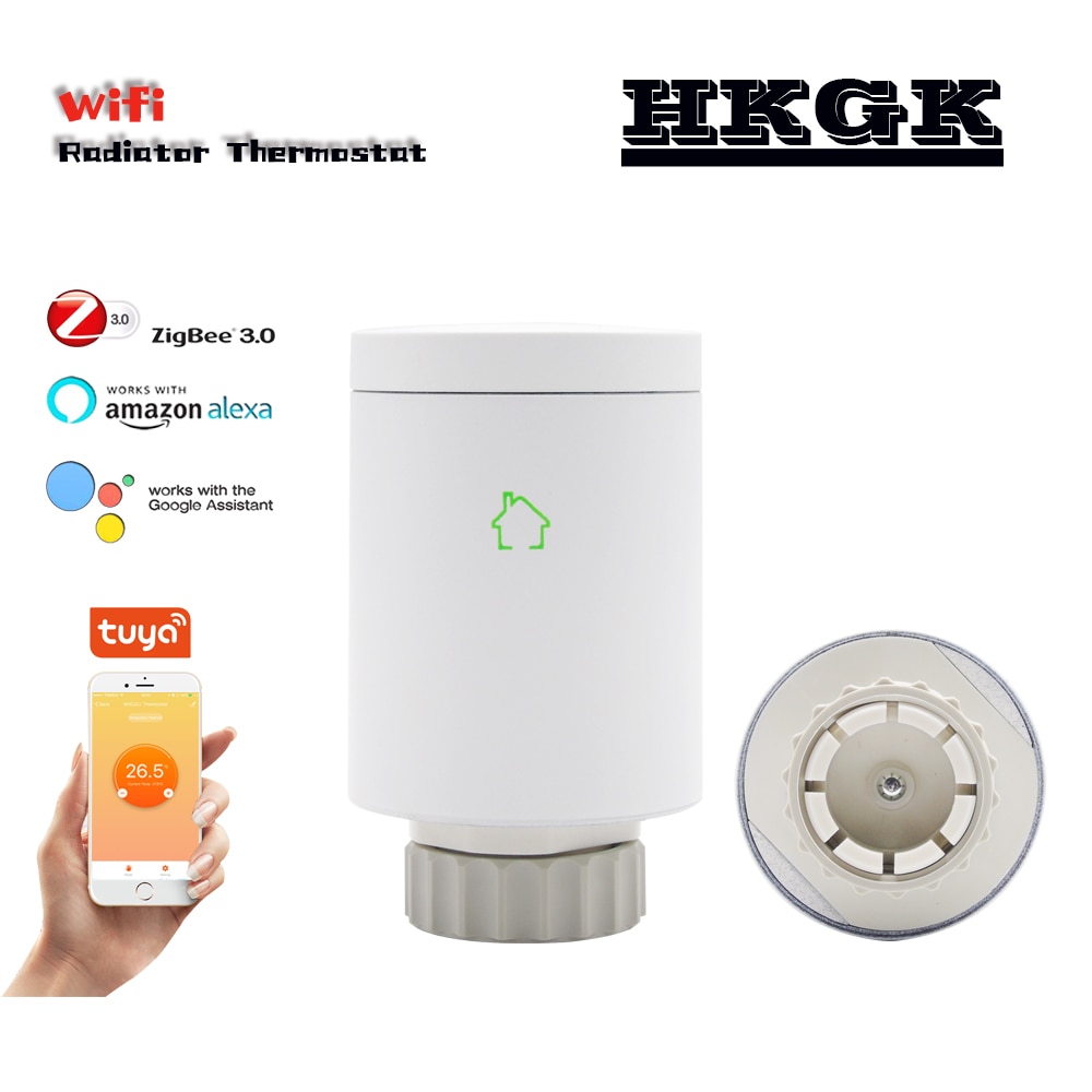 Zigbee smart Thermostatic valve with programmable ，Voice control temperature controller via Alexa