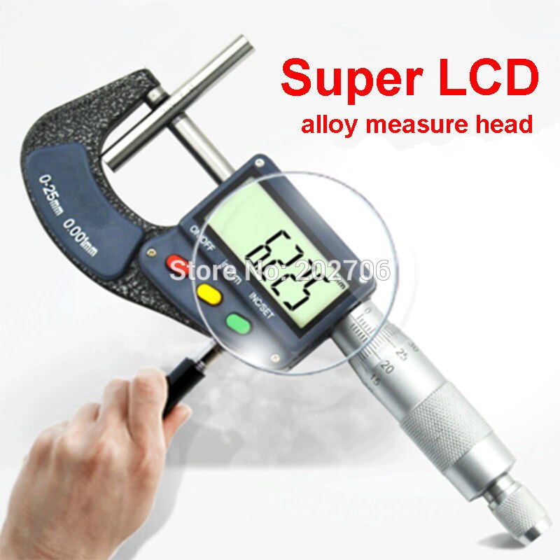 Super LCD display 0-25mm 0.001 mm micrometro Electronic digital micrometer outside digital micrometer measuring tools