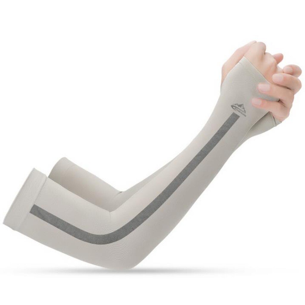 Manchon de Compression de bras de sport basket-ball cyclisme bras plus été en cours d'exécution Protection UV volley-ball bandes de Protection solaire manchon de manchette: Gray