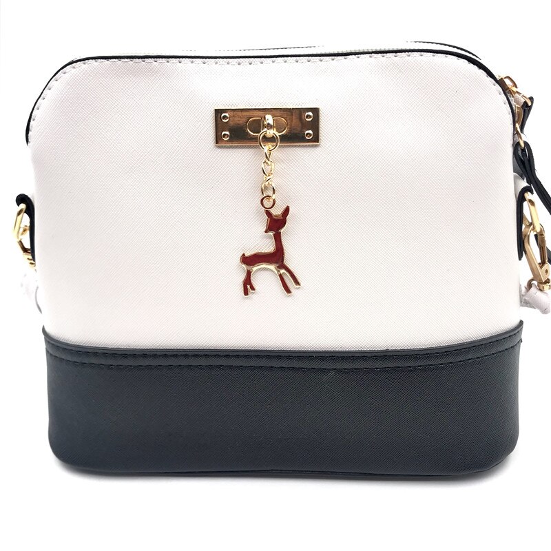 Tassen Voor Vrouwen Handtassen Leer Mode Kleine Shell Tas Met Herten Speelgoed Vrouwen Schoudertas Toevallige crossbody: White