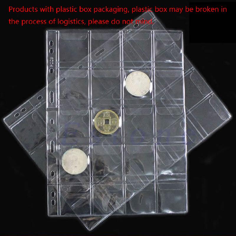 Plastic 20/30/42 Pockets Classic Coin Holders Sheets for Storage Collection Album Pockets Coin Storage Interleaf Album Pages