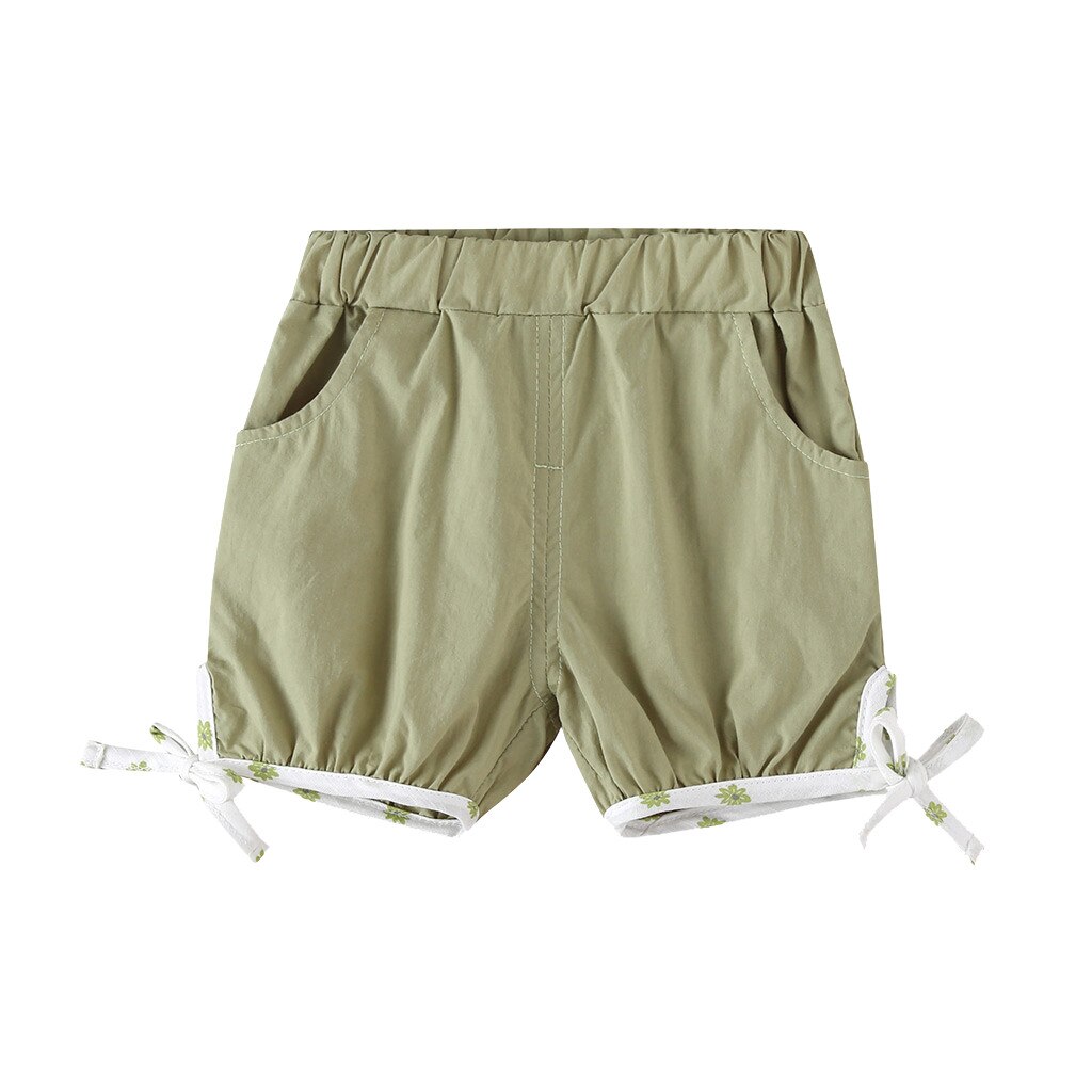 Aankomst Snoep Kleur Baby Meisjes Shorts Zomer Kinderen Kids Meisjes Pure Kleuren Casual Shorts Elastische Taille Bandage Broek # p30: green / 3T