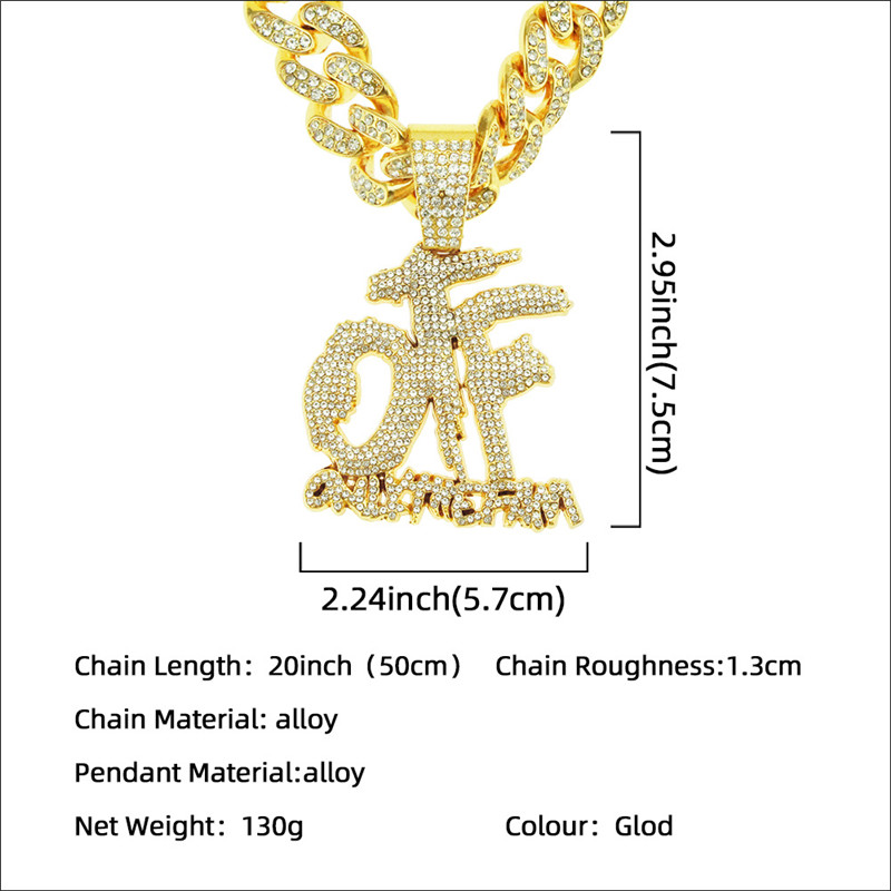 Hip hop kuutio zirkoni vain perhe otf riipus 13mm jäällä bling lock miami kuubalainen ketju kaulakoru