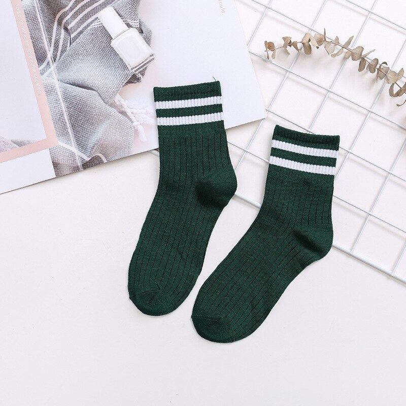 1 Pair Style Cute Women's Casual Stripe Cotton Comfortable Ventilation Korean Edition Cotton Socks: 05