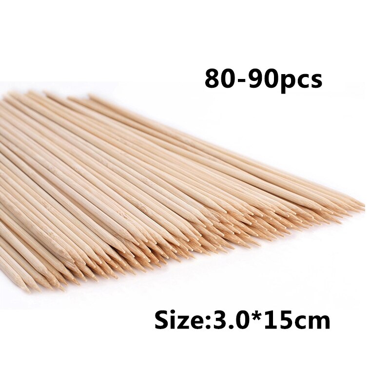 Bamboo Sticks Safe Outdoor Skewers Wooden Skewers Natural Wood Stick Barbecue BakingAccessories Cooking Tool: A