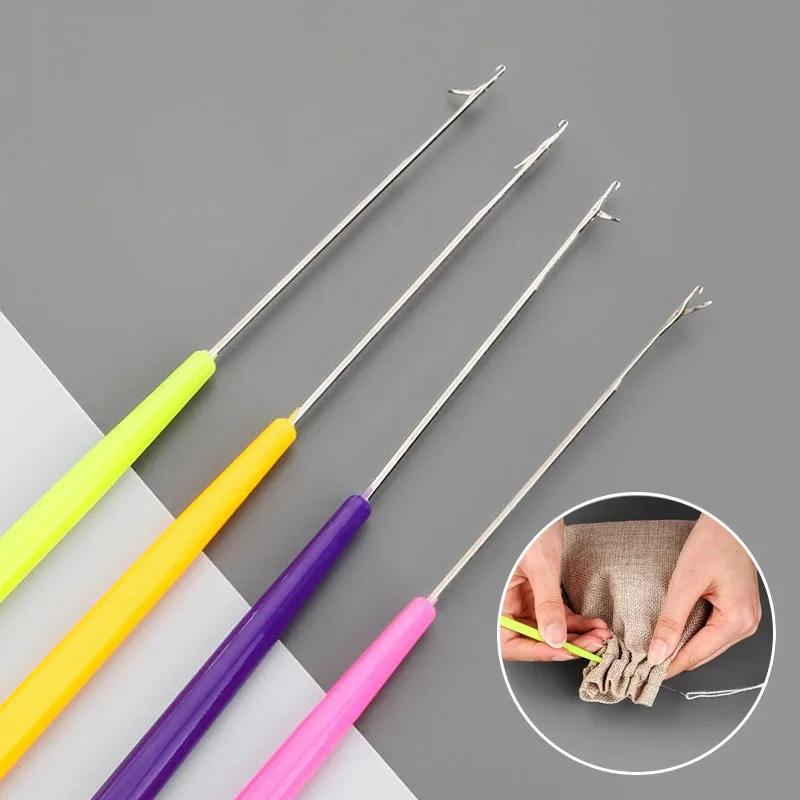 4 Uds. De gancho de ganchillo con lengua, herramientas de costura para tejer, reparación de suéter, accesorios de cuentas, aguja de coser, ganchos de ganchillo con vástago de plástico