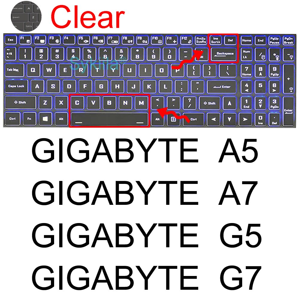 Housse de clavier pour Gigabyte Aero 15 17 HDR 15W 15X Aorus 5 7 15G 15P 17G 17X G5 G7 KC A7 étui de protection pour ordinateur portable: A7 G5 G7
