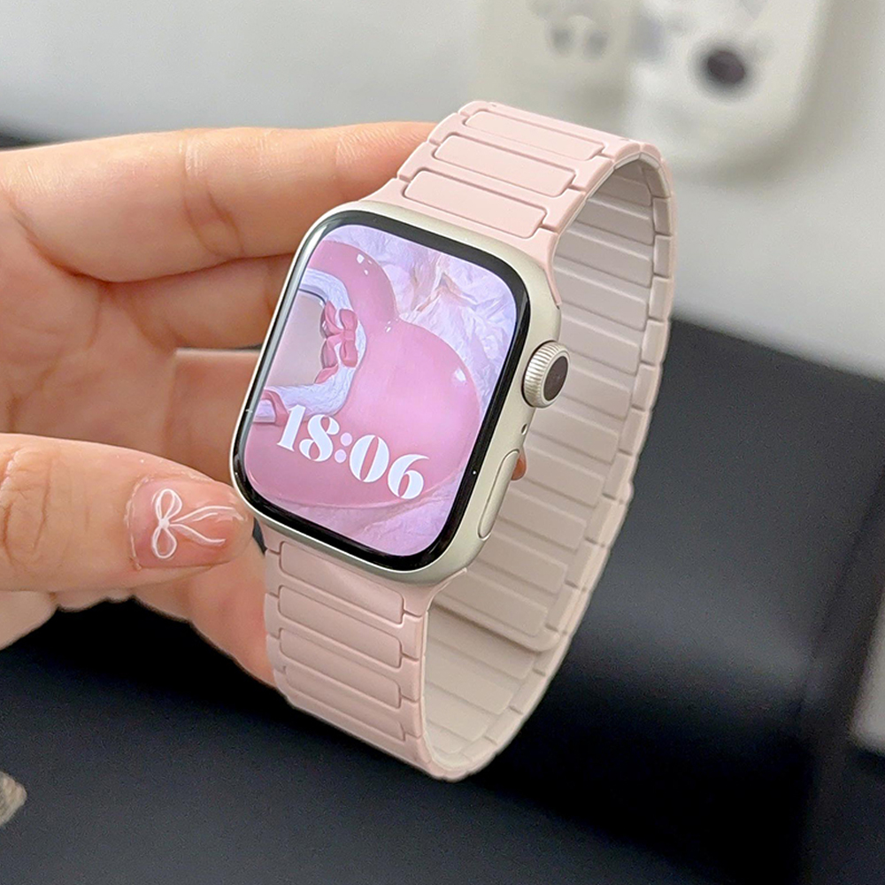 Silicone Strap for Apple Watch 46mm 42mm 49mm 45mm 41mm 44mm 40mm Magnetic Band for IWatch Ultra 2 Series 10 9 8 7 6 SE 5 4 3: Coal Black / 12mm