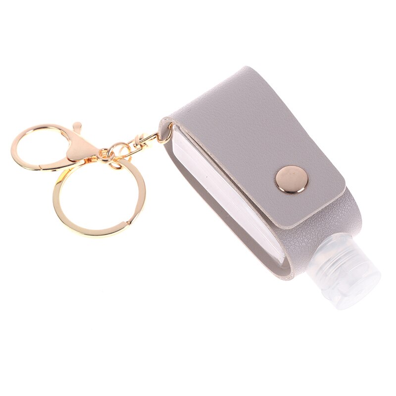 1PC Travel Portable Keychain Hand Gel Holder Split Bottles Mini Hand Sanitizer Split Bottle No Clean Detachable Cover Bottle: YKHG0095-WH