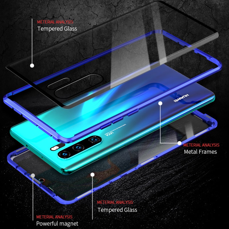 360 Magnetic Double Glass Case For Huawei P30 Pro Tempered Glass Cases On Huwei Huawey Huaweii P 30 Pro 30Pro P30Pro Coque Capa