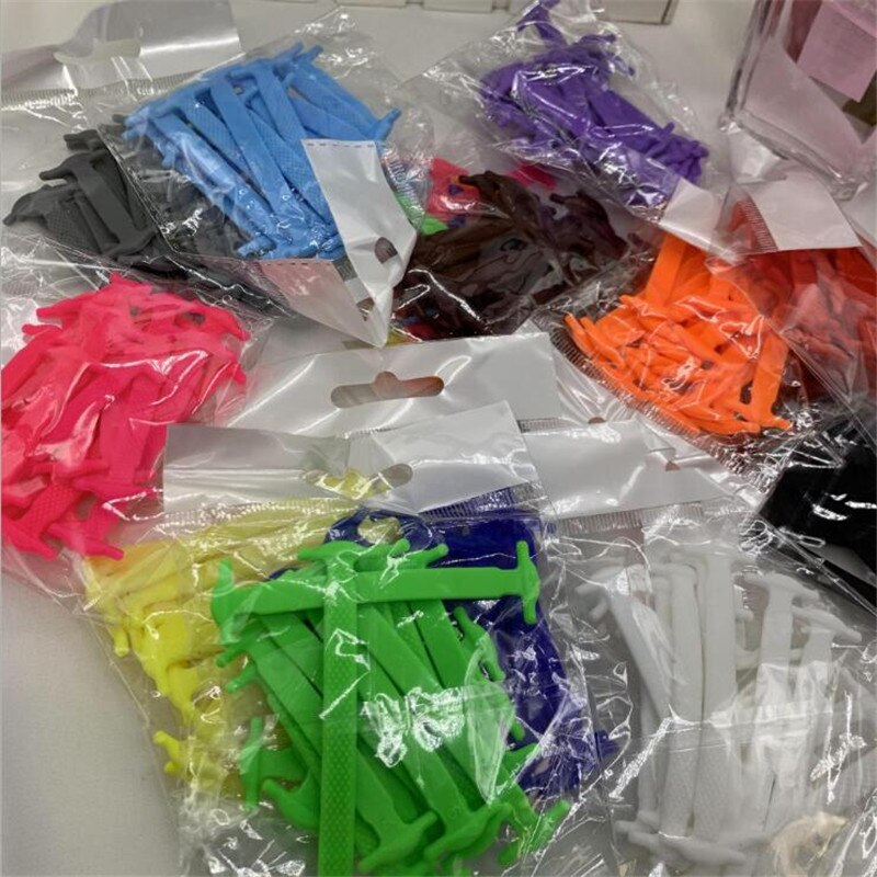 Cordones elásticos de silicona para zapatos, accesorios creativos de goma de encaje Unisex, 16 unids/lote