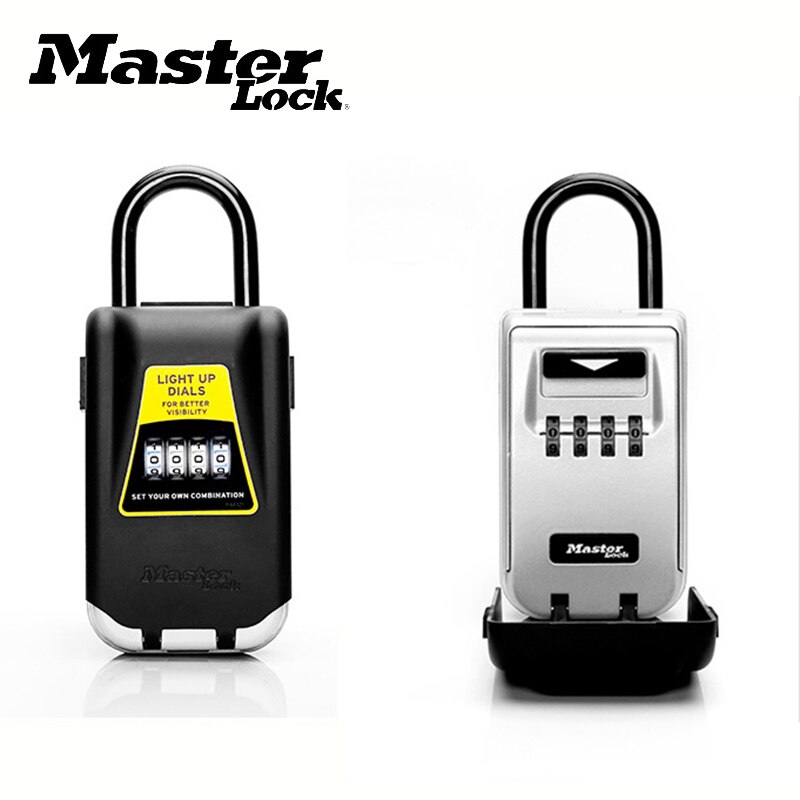 Master Lock Outdoor Key Safe Box Schlüssel Lagerung Box Vorhängeschloss Verwenden Licht Up Dials Passwort Lock Schlüssel Haken Sicherheit Organizer boxen