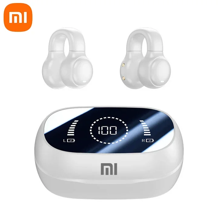 XIAOMI-auriculares inalámbricos con Bluetooth, cascos de conducción ósea con cancelación de ruido y micrófono para deportes, estuche de carga: Color de piel