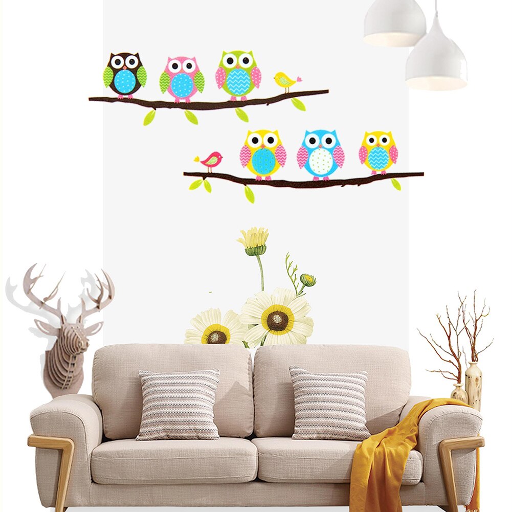 Cartoon Kinderen \ 'S Home Slaapkamer Decoratieve Leuke Uil Animal Muursticker