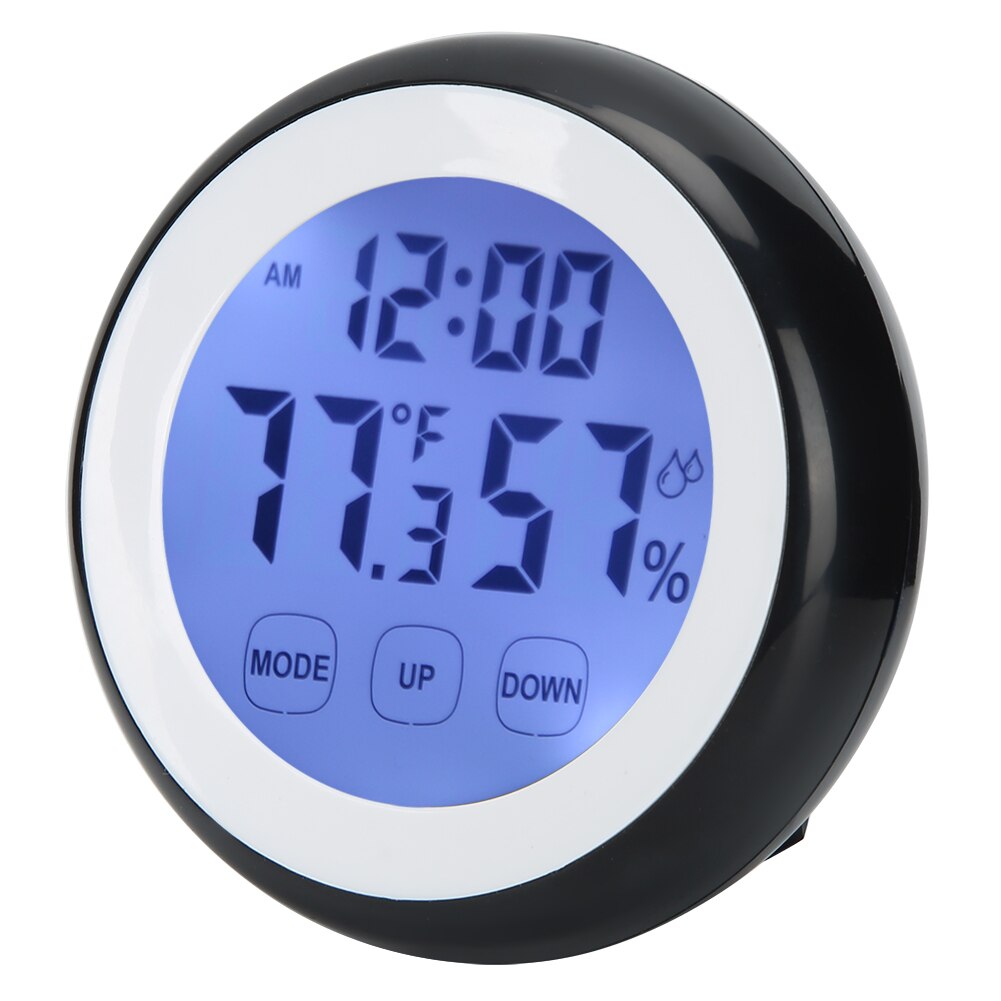 Digital Alarm Clock Desk Table Clock Electronic Touching Digital Electronic Alarm Clock with Temperature Humidity Display