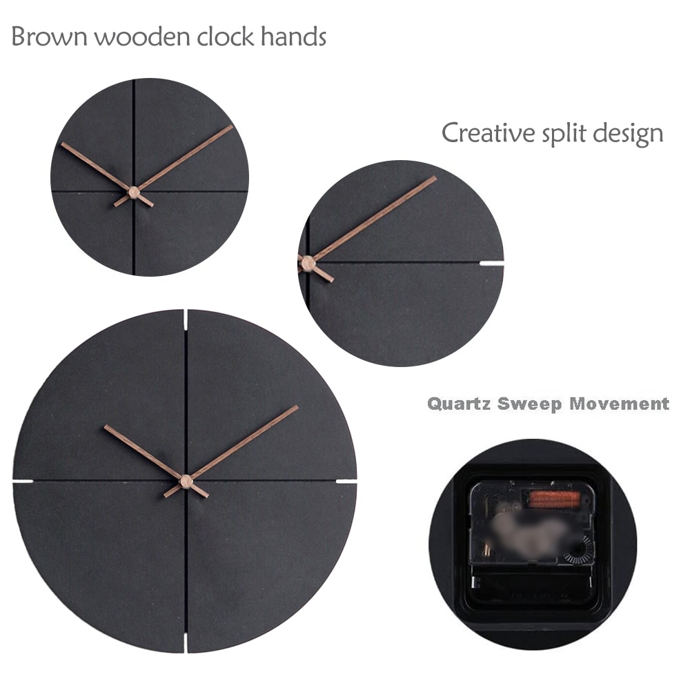 Reloj de pared de madera minimalista nórdico, Relojes de pared de madera con personalidad para sala de estar, Relojes de pared silenciosos para decoración del hogar