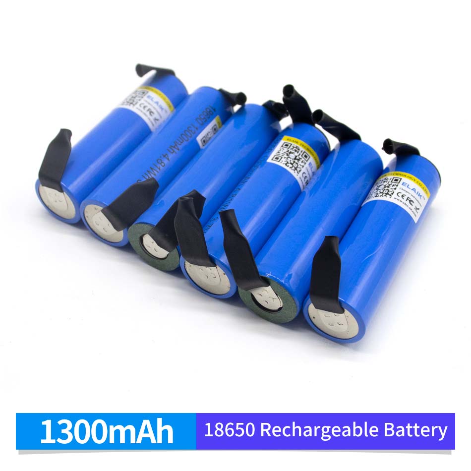 18650 1300mah lithium battery 3.7 V strong light flashlight rechargeable battery+DIY Nickel