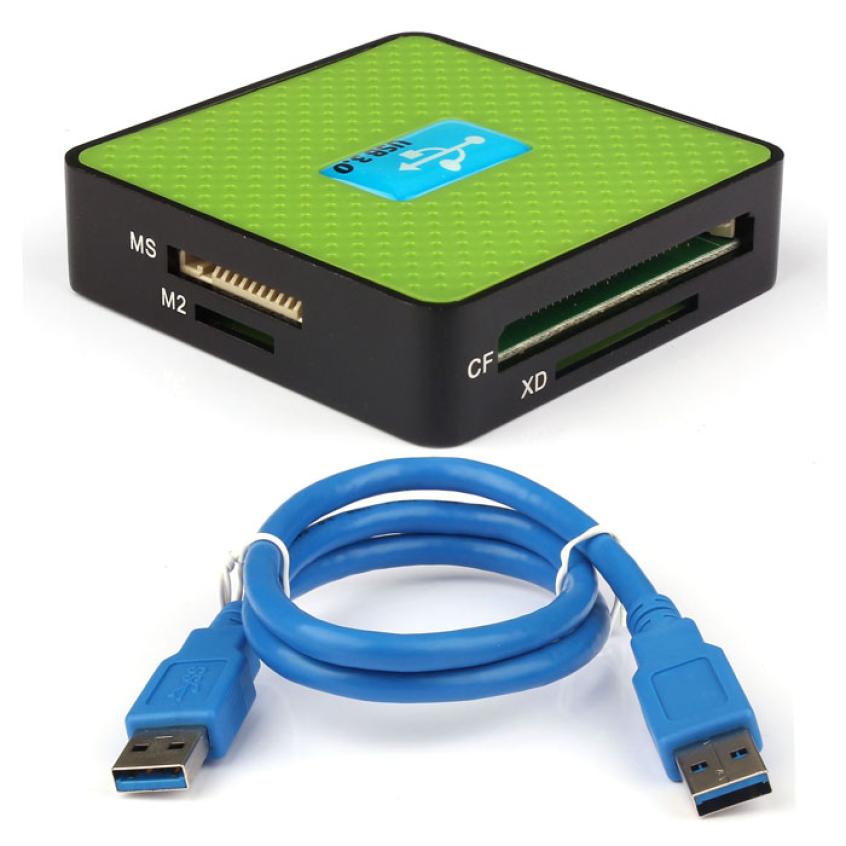 Groene All-In-1 Compact Flash Multi Kaartlezer USB 3.0 CF Adapter Micro SD MS SD **