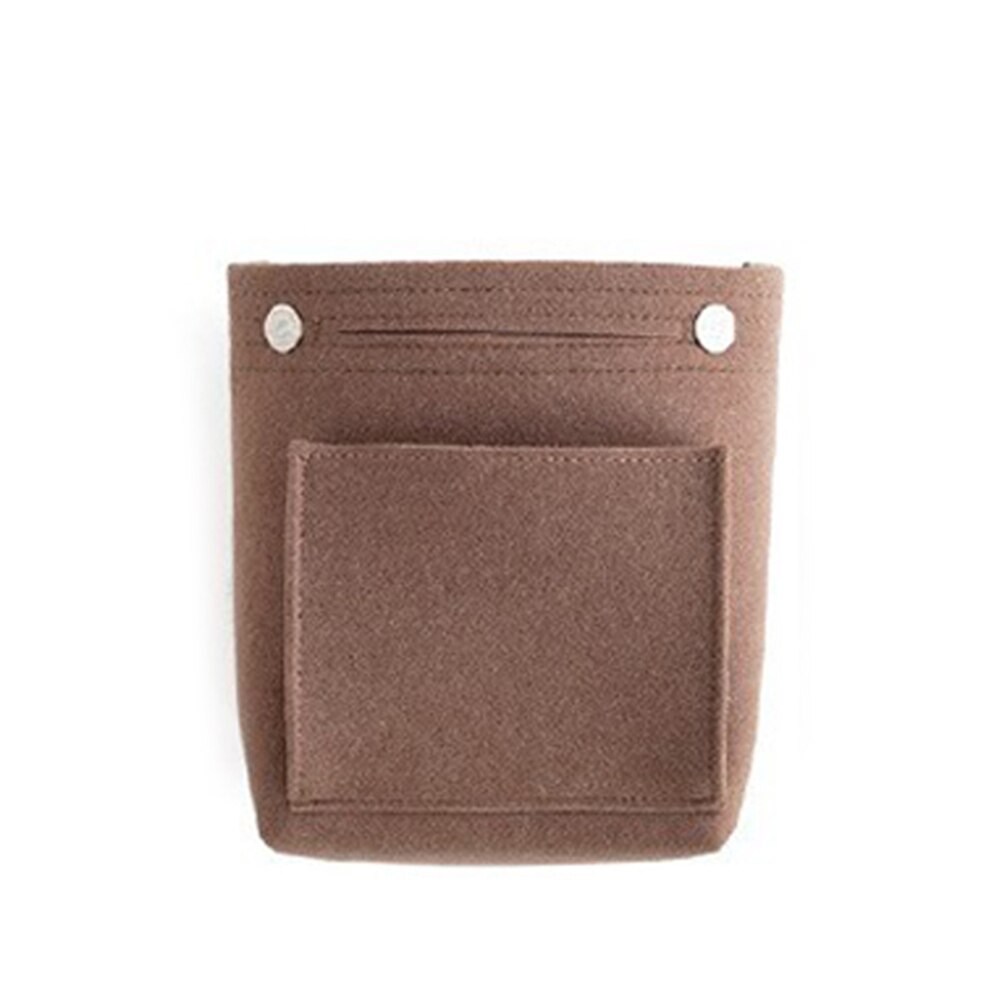 Vrouwen Draagbare Make-Up Tas Vilt Insert Handtas Cosmetica Organizer Travel Innerlijke Portemonnee Draagbare Cosmetische Zakken: Bruin
