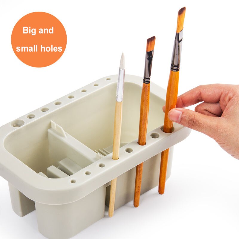 Borstel Wassen Emmer Multifunctionele Pen Vat Penselenbakje Art Supply Olie Acryl Aquarel Tool Art Palet Borstel Houder