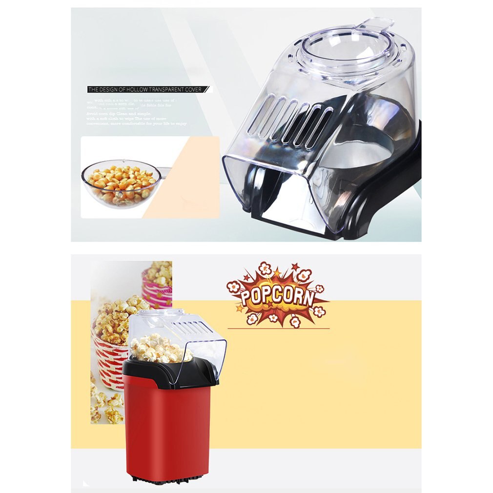 EU/US Electric Corn Popcorn Maker Household Automatic Mini Air Popcorn Making Machine DIY Corn Popper Children 220V