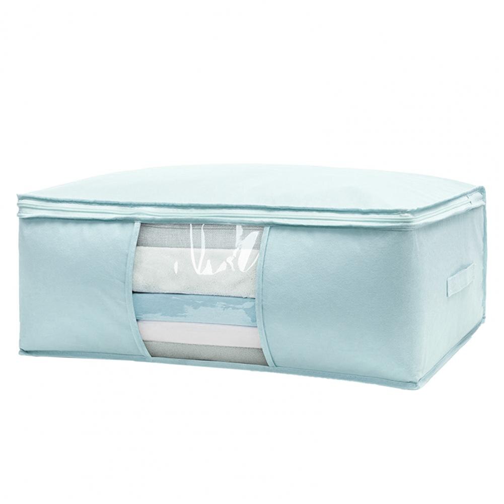 Quilt Storage Bag Foldable Clothes Organizer Waterproof Closet Organizer Pillow Blanket Quilt Storage Box organizador armario: Sky Blue / L