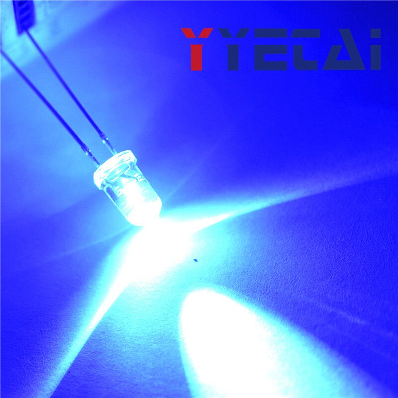 YongYeTai LED 5MM ronde hoofd wit blauw licht blauw lange been