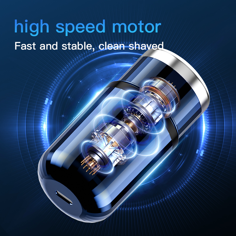 Mini barbeador elétrico portátil para homens, design de cápsula, viagem, uso doméstico, faca de barba elétrica, recarregável por usb, navalha elétrica de bolso