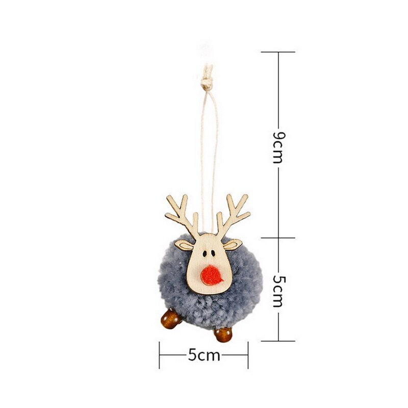 Décoration de noël feutre cerf arbre de noël pendentif ornements Mini Elk nouvel an enfants décor de noël décorations de fête à la maison: Gray