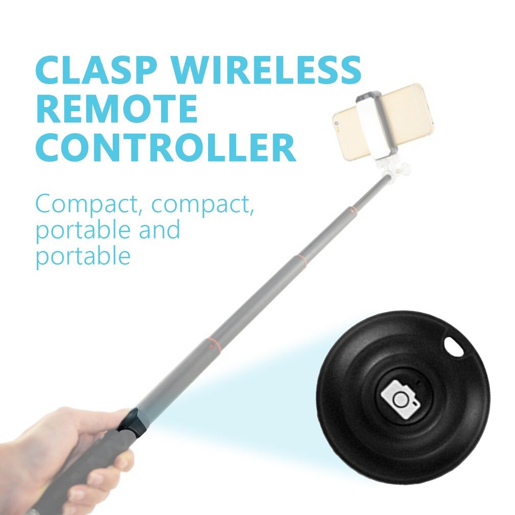 Udløserknap til selfie tilbehør kamera controller adapter bluetooth fjernbetjening fotostyring trådløs acehe sort abs