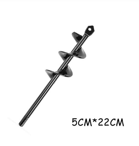 Garden Auger Drill Bit Tool Spiral Hole Digger Ground Drill Earth Drill For Seed Planting Gardening Fence Flower Planter: 5cm 22cm